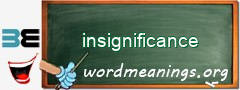 WordMeaning blackboard for insignificance